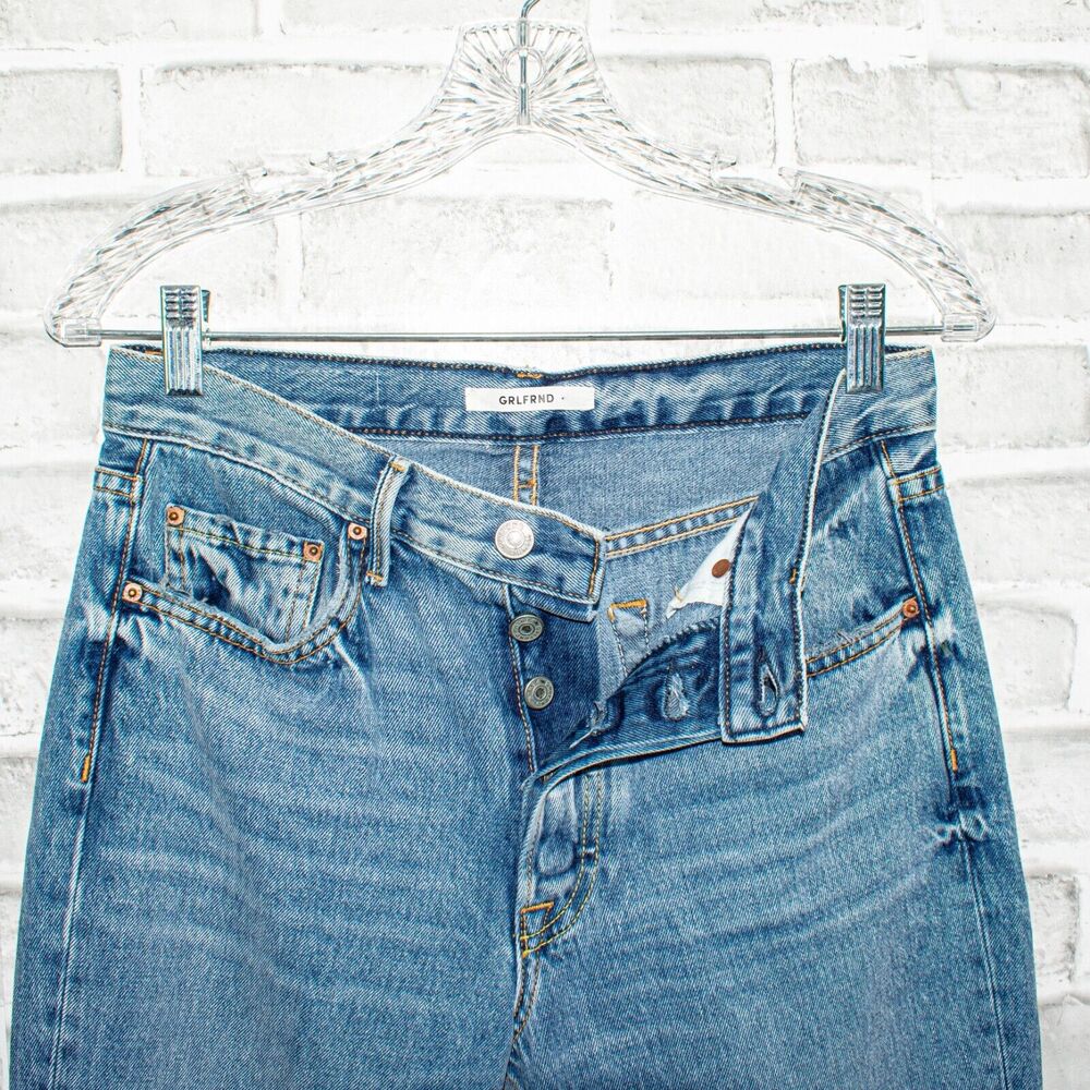GRLFRND Addison High-Rise Denim Jeans Split Boot Touch The Floor sz 27 - Picture 6 of 12